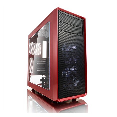 Fractal Design | Focus G | FD-CA-FOCUS-RD-W | Side window | Left side panel - Tempered Glass | Red | ATX | Power supply included